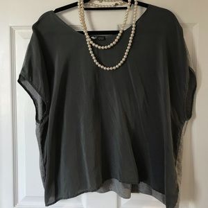 Sparkle & Fade Gray Silk Top